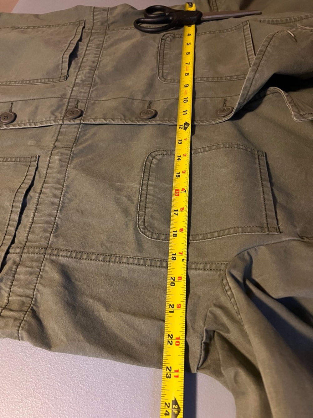 Madewell Distressed Olive Green Utility Field Jacket Blazer Womens size XL - Picture 11 of 16